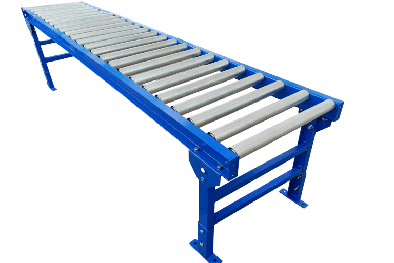 Transportador de rodillos para el manejo eficiente de cajas y paquetes