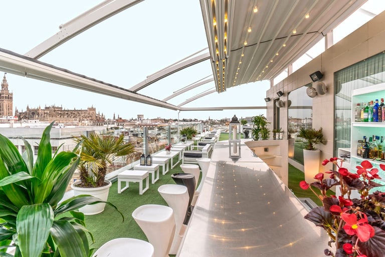 Rooftop bar in Seville " La Terraza del Hotel Inglaterra"