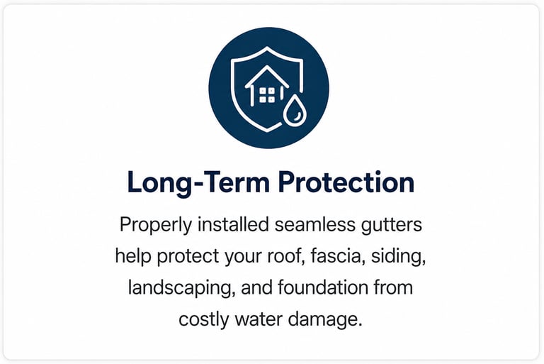 Seamless gutters providing long-term protection against water damage for homes in Durham, NC by CYM Contractors