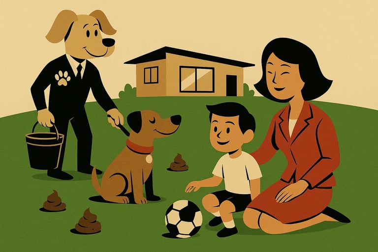 Technicien La Vie Sans Crotte effectuant le ramassage de déjections canines à domicile