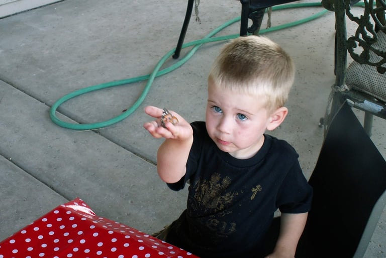 A child participating in sensory tactile activities with occupational therapist
