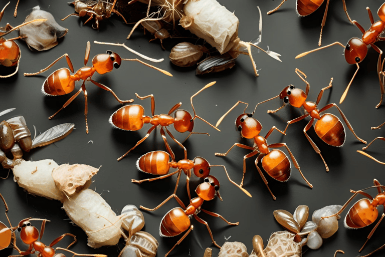 a group of ants in a group of ants in a group of ants