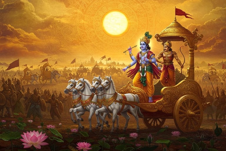 Sri Krishna and Arjuna in Mahabharata