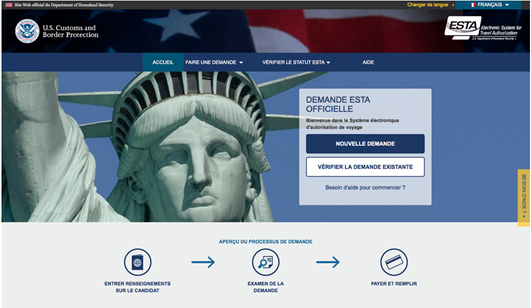 Faire la demande d'ESta pour les USA