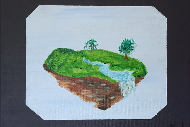 Réf : SUR240603. L'ile. 33x24cm. 90€.