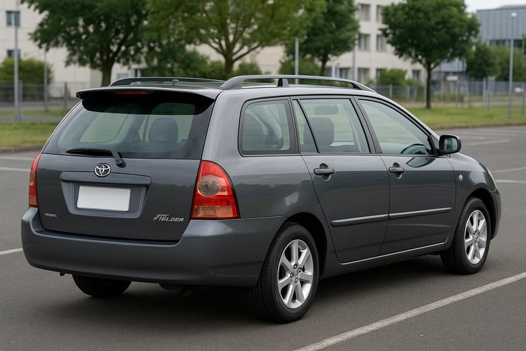 Toyota Fielder usado em ângulo traseiro: espaço e confiabilidade