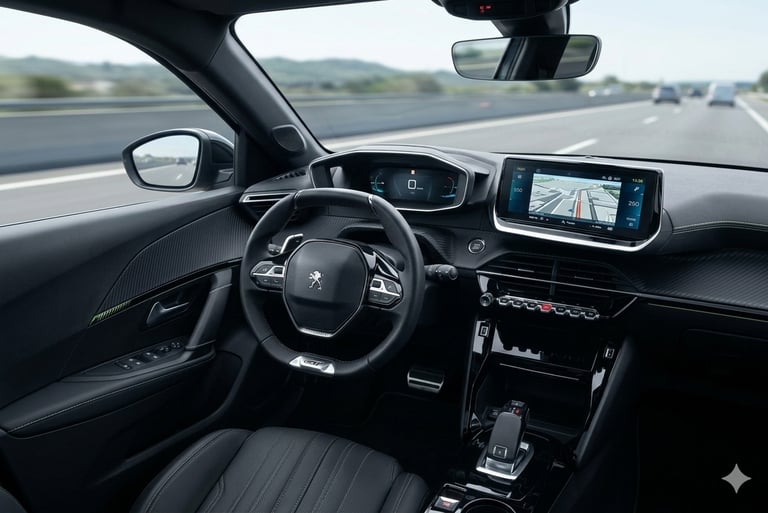 Interior do Peugeot 2008 GT Hybrid, SUV híbrido da Peugeot que aparece com desconto forte