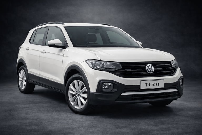 Volkswagen T-Cross Sense 2021 automático branco em destaque com design SUV