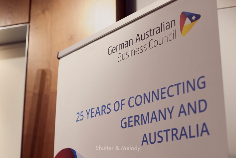 Ein Zeichen für das 25-jährige Bestehen des German Australian Business Council.