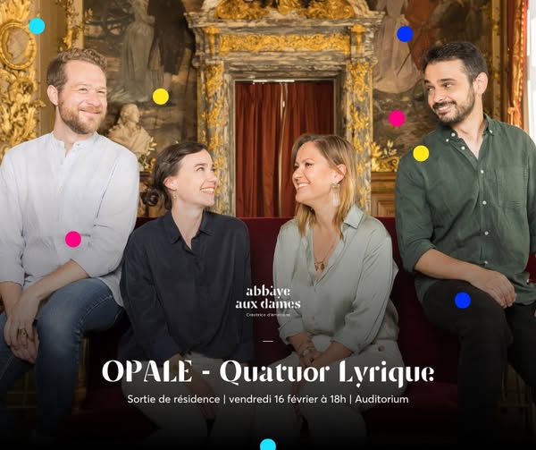 Photo du quatuor Opale prise à l'Opéra Comique