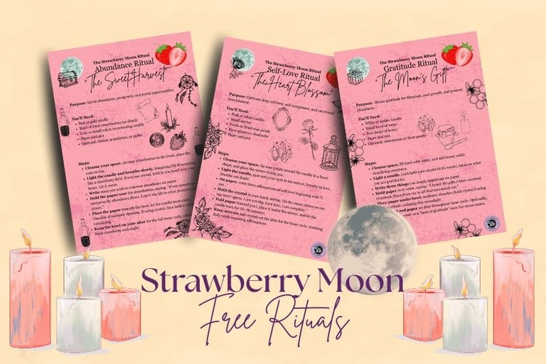 Free Ritual Pages for the Strawberry Moon Soul Sisters Tarot
