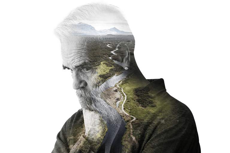 man creative composition background 