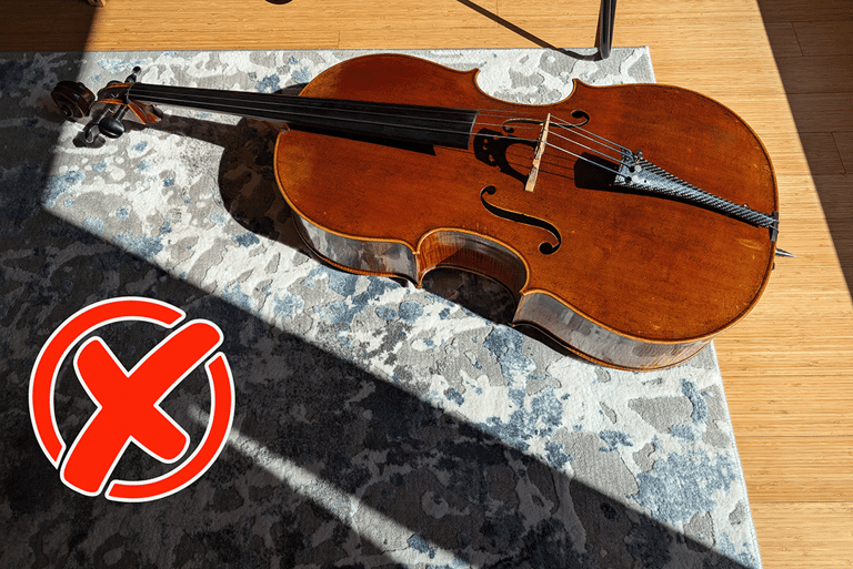 Unacceptable resting position for cello