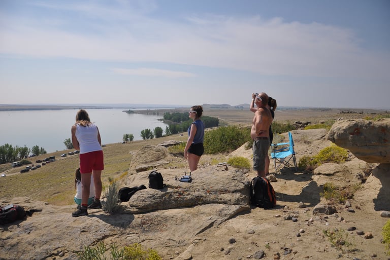 Boyson Reservoir, solar eclipse, Wyoming, America