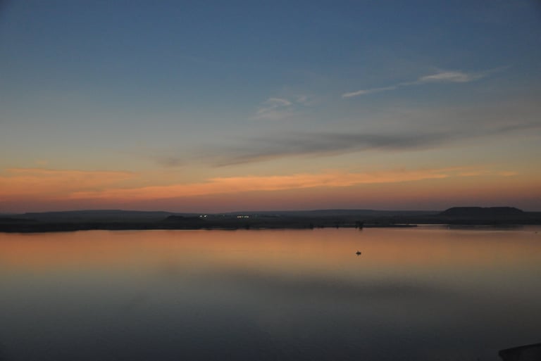 Boyson Reservoir, solar eclipse, Wyoming, America