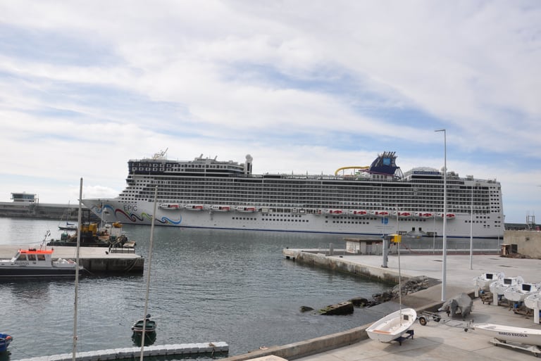 Cruise liners docking in Funchal, Madeira, Portugal