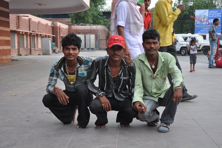 locals at Jodhpur station, Rajasthan, India