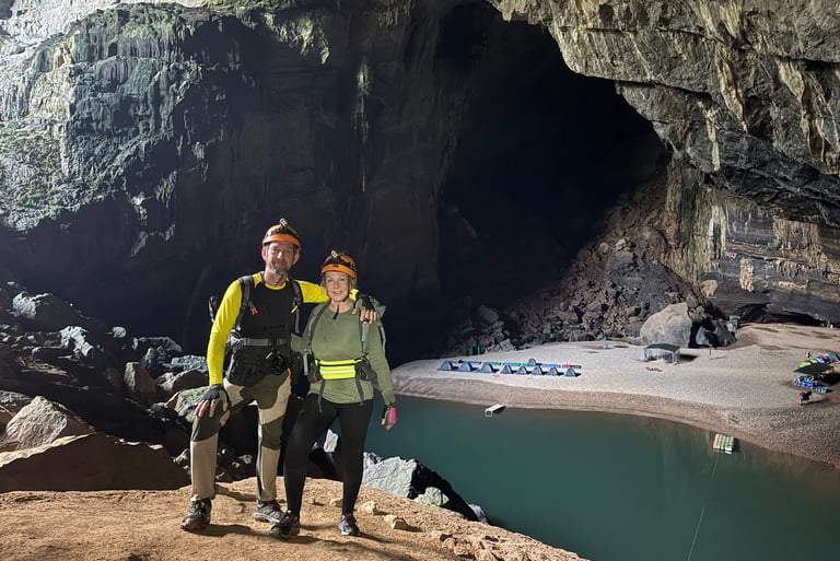 camp site in hang en cave, Ke Bang national park, Vietnam