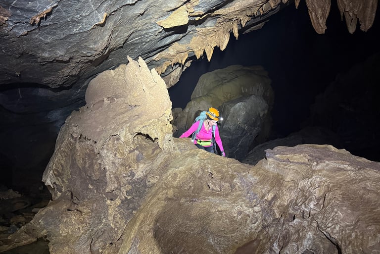 Dragons teeth stalactites in Hang Son Doong Cave, Ke Bang National Park, Vietnam
