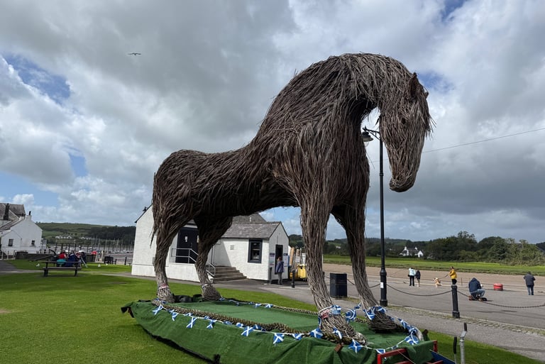 wicker horse in the little village of Kirkcudbrigh, Scotland