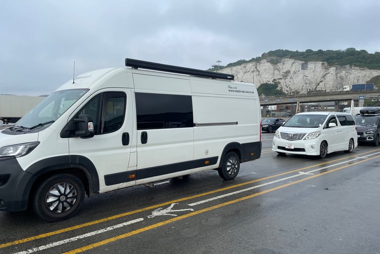 waiting for the ferry in Dover, UK