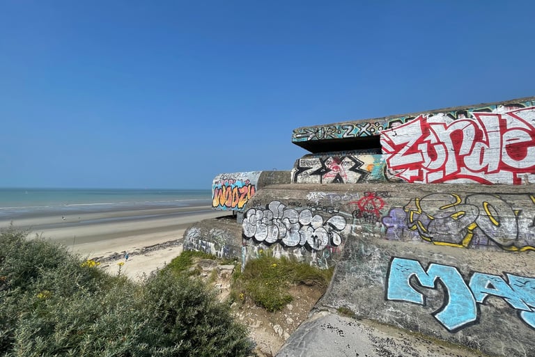 The beach and old ww2 defences at Leffrinckoucke, France