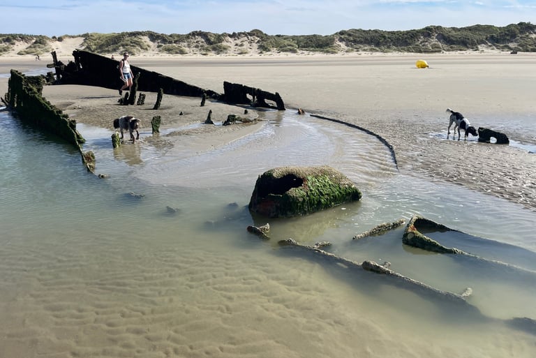 The wreck of the Claude London at Leffrinckoucke, France