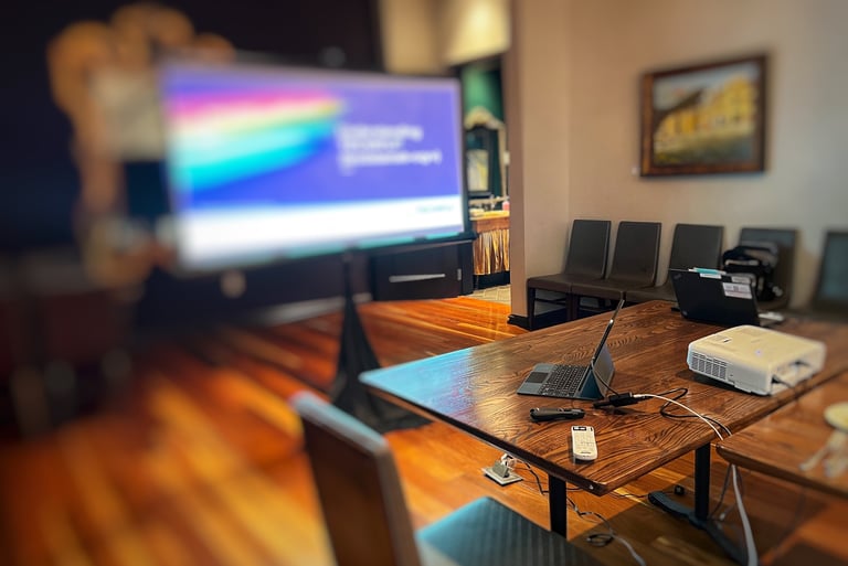 Corporate AV projector screen