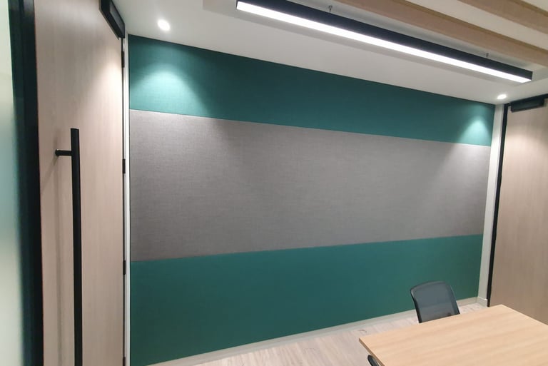 Akustinės audinio įtempimo sistemos DECOSONA su spaudiniu ir be spaudinio