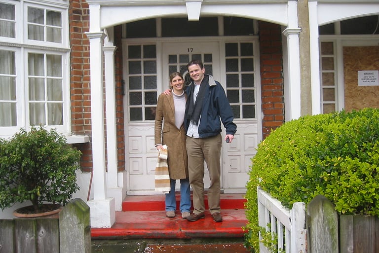 Helen and her husband at their home in London before relocating to the South of France