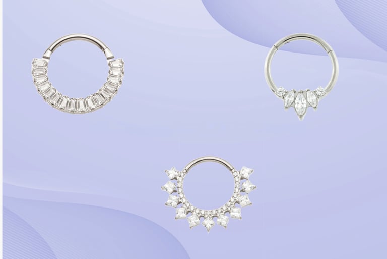 Elegant daith piercing jewellery ring in Montrose & Stonehaven