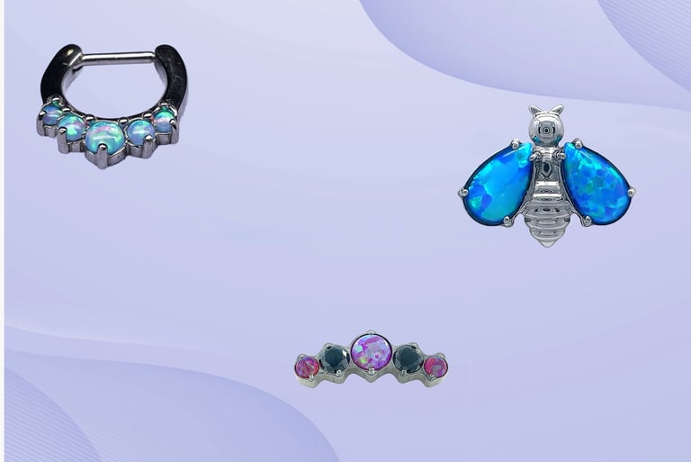 Licensed piercer changing jewellery with sterile tools