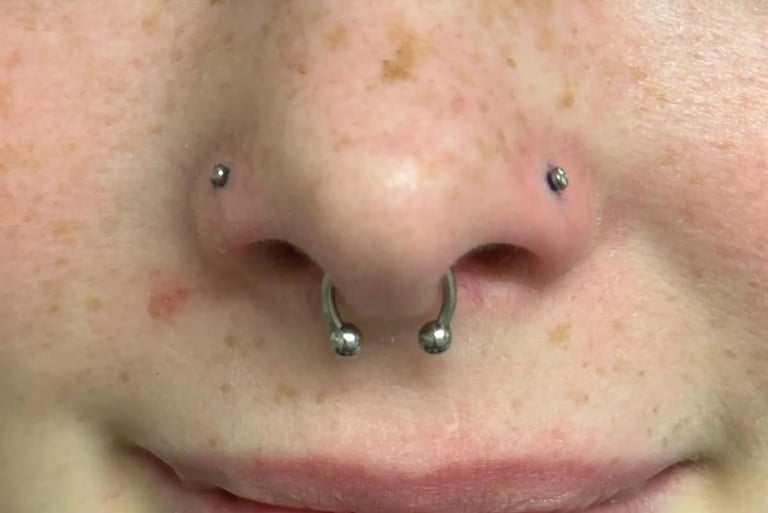 Eyebrow piercing the plain curved barbell