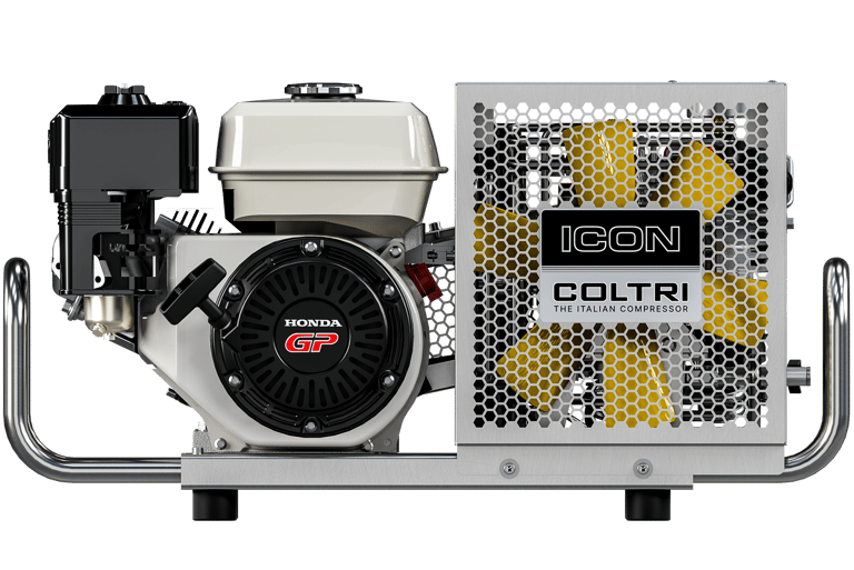 a honda gx200 gas engine with a coltri air compressor for dive tanks 