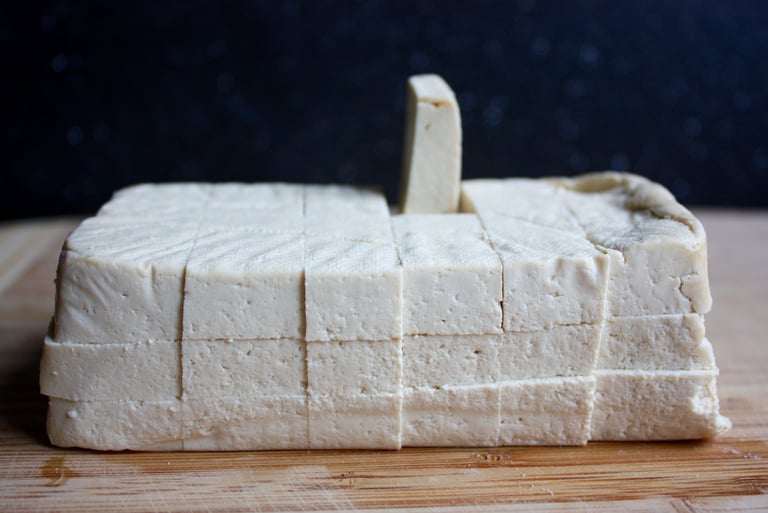 block of tofu chopped into cubes