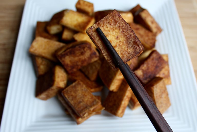 golden pan fried tofu