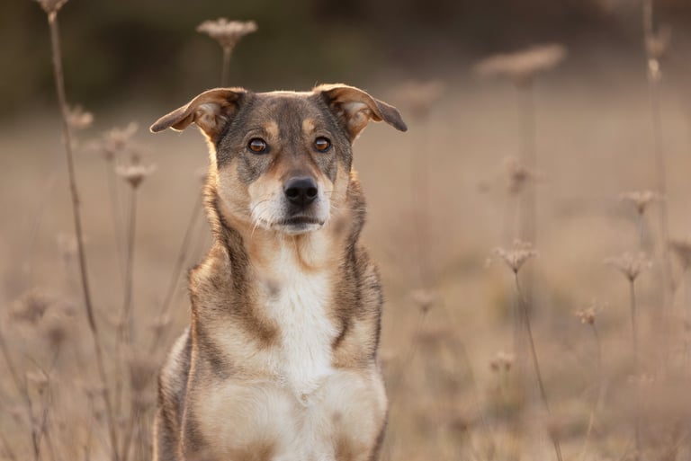Hund Emma beim Fotoshooting