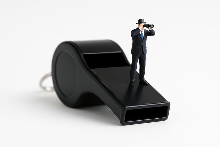 hombre silbato whistleblowing