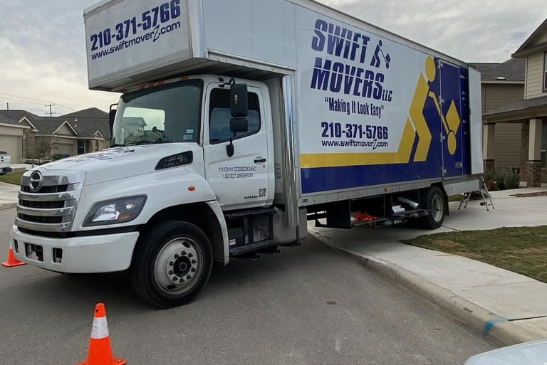 Swift Movers moving truck with professional tools and padding for specialty item transport