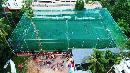 Aerial view of a 6-a-side football turf in Kochi