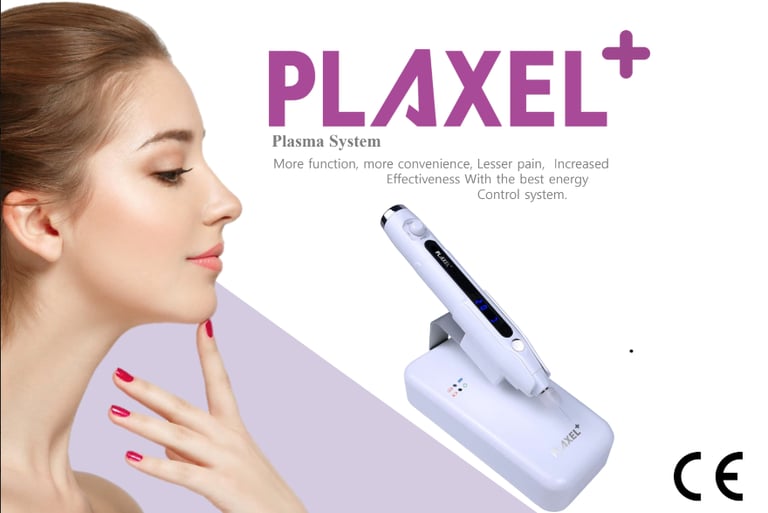 a woman with plaxel +