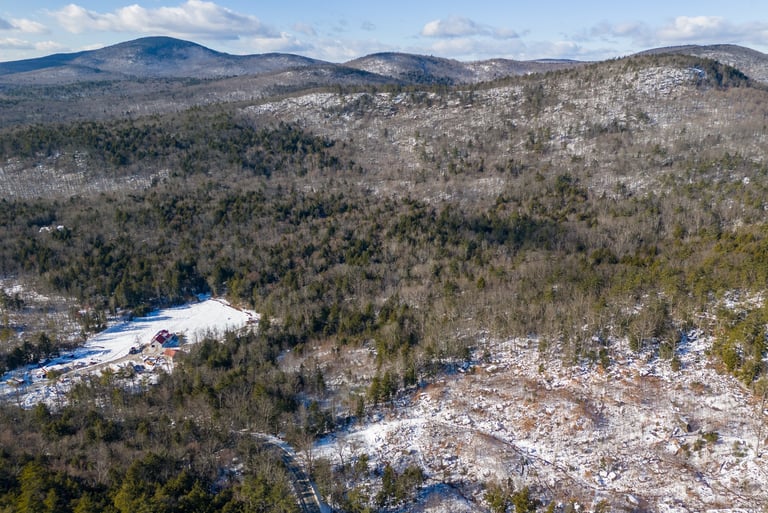 Snow covered hills in New England