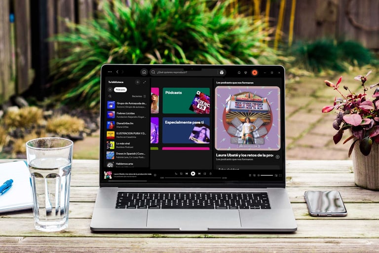 podcast en portatil