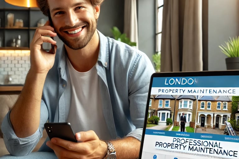 A London property owner contacting professional property maintenance services for expert home repair