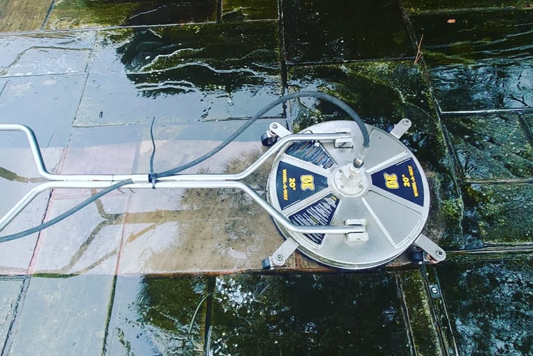 pressure washing using a surface cleaner