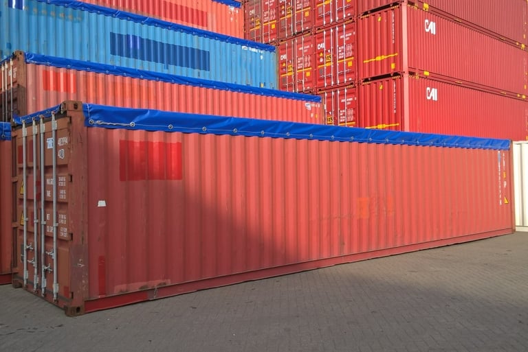 40'OT shipping container side view