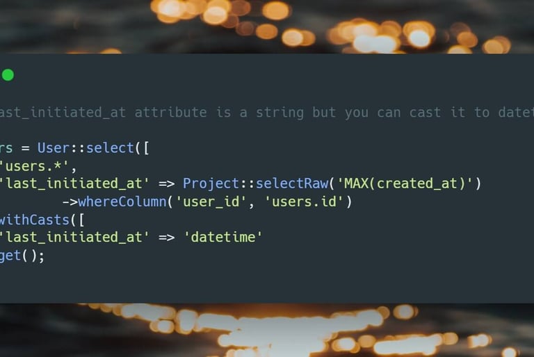 Laravel tip about applying casts directly to your query