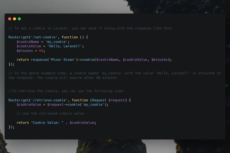 Laravel tip about how to store and retrieve cookies
