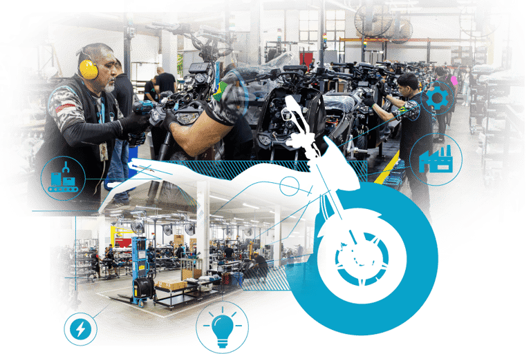 fabrica da dbs montando motos elétricas