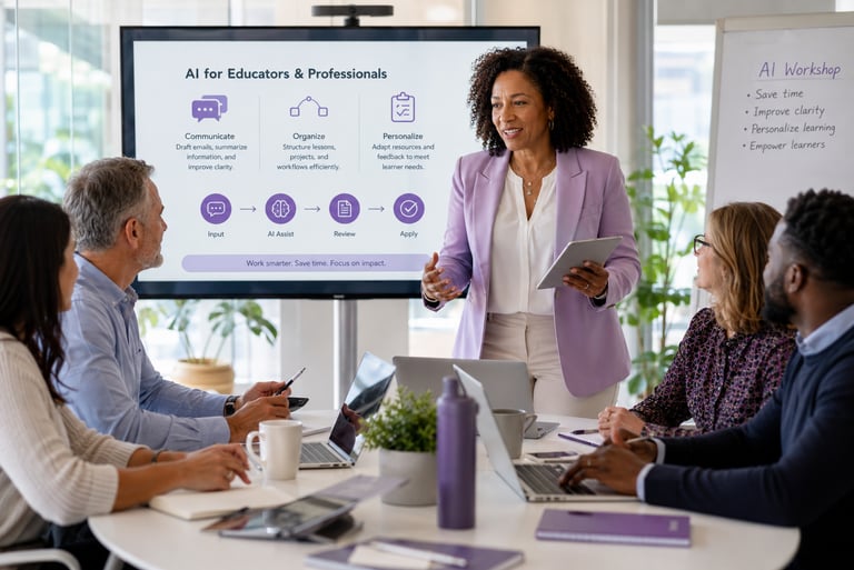 AI workshop helping educators and organizations use AI confidently and responsibly.
